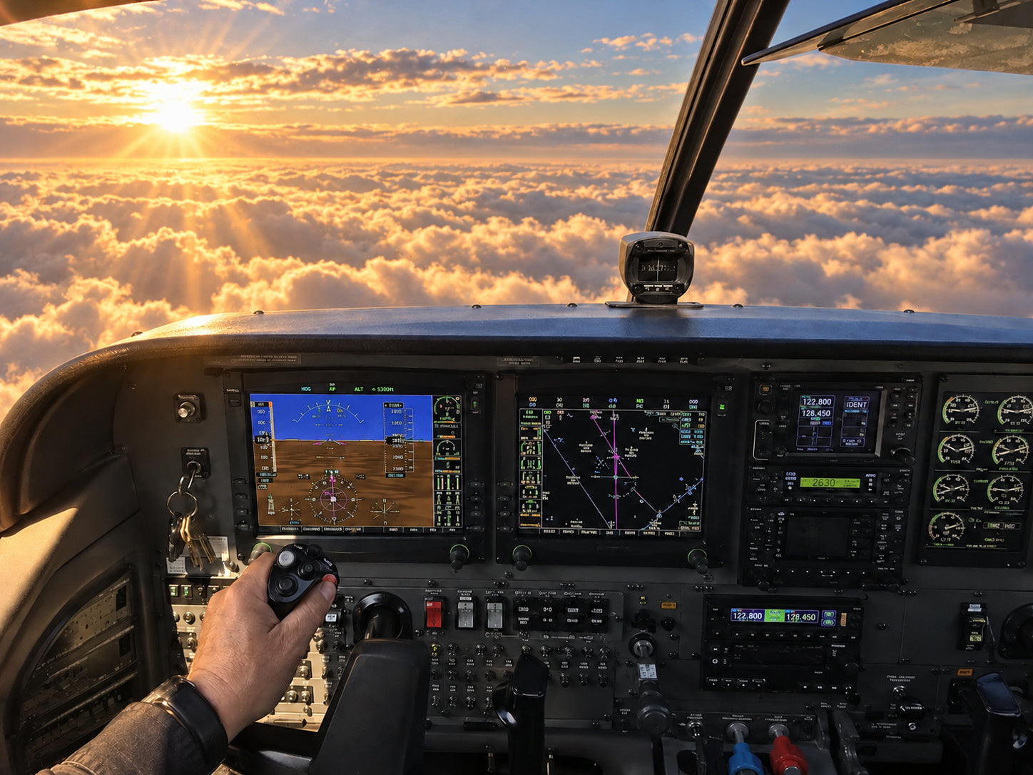Aircraft cockpit and instruments through Torque Perfect Polarized lenses