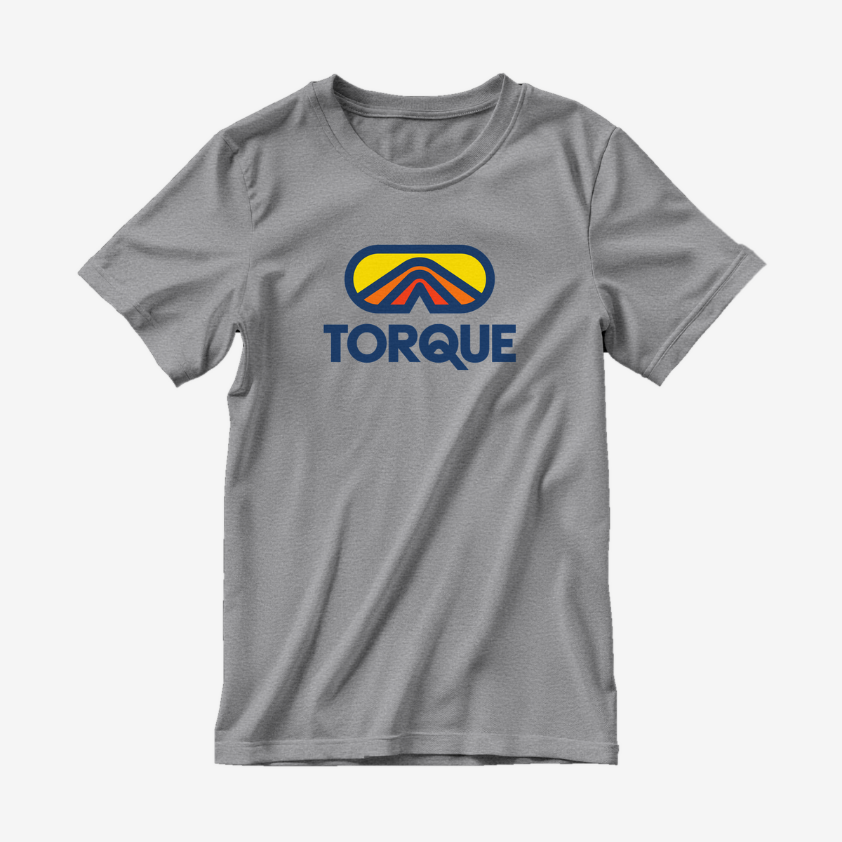 Full Color Torque Logo T-Shirt in Athletic Heather, front mockup