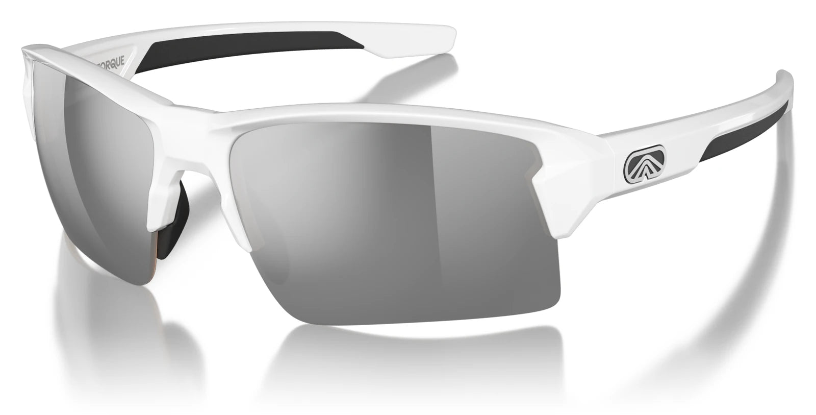 Torque Camber sunglasses in Gloss White with Summit Silver Mirror lenses